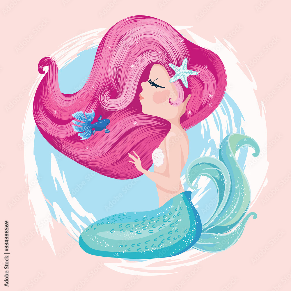 Lovely Mermaid Illustrations, Kids Fashion Artworks, Wallpapers 