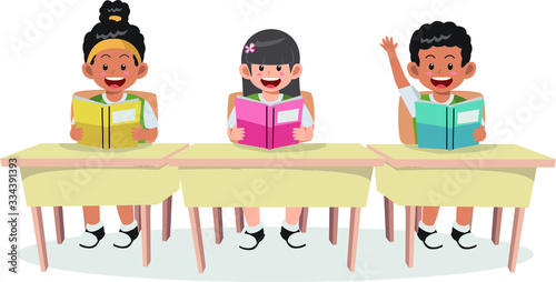 Group of student enthusiastic ready to answer their teacher question