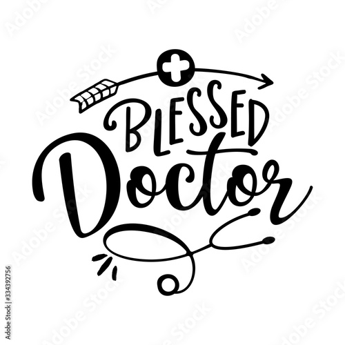 Blessed doctor - STOP coronavirus, doctor t-shirt. Nursing, doctor, practitioner, nurse practitioner t shirt design template, speech bubble design.