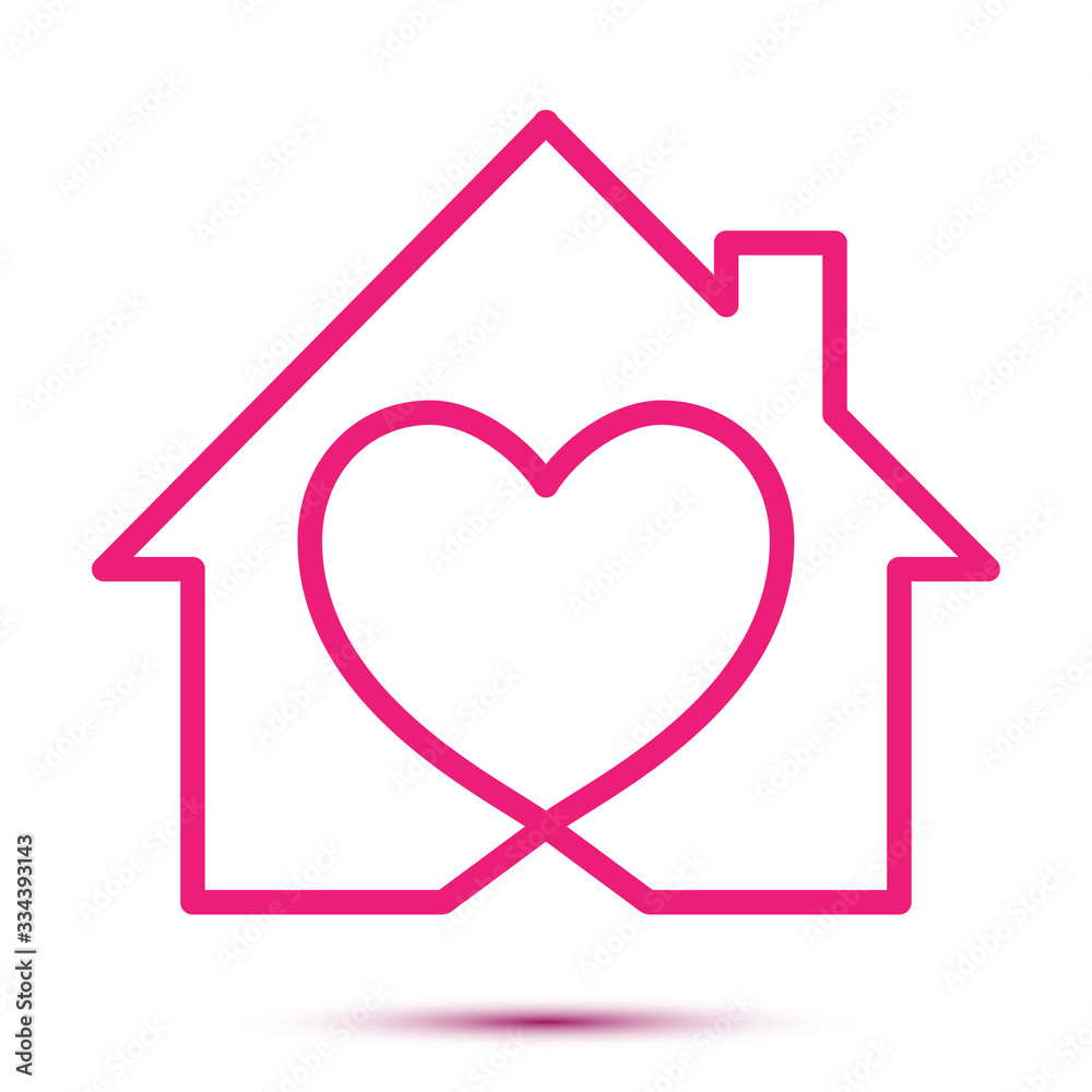 Home love heart logo - Business corporate logo. Handmade lettering ...