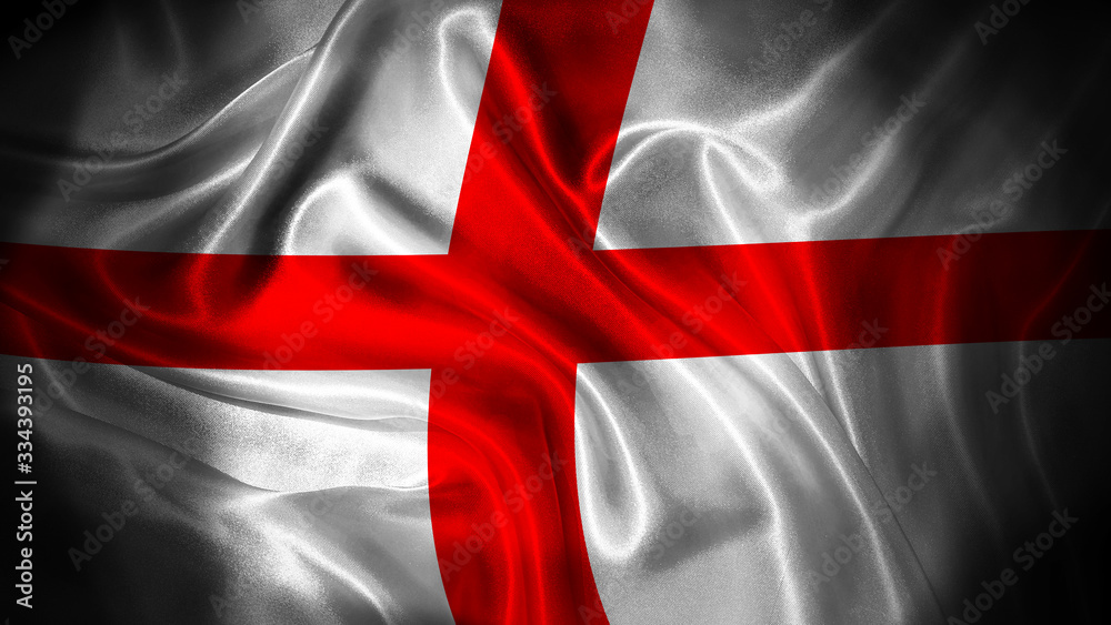 Fototapeta premium Close up waving flag of England. National England flag.