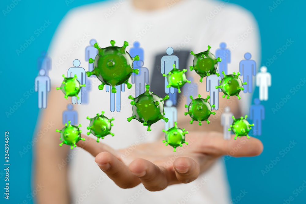 epidemic coronavirus 2019-nCoV 3d (2019-nCoV). . epidemic coronavirus 2019-nCoV 3d (2019-nCoV). .