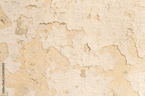  Old cracked and peeled wall with peeling stucco