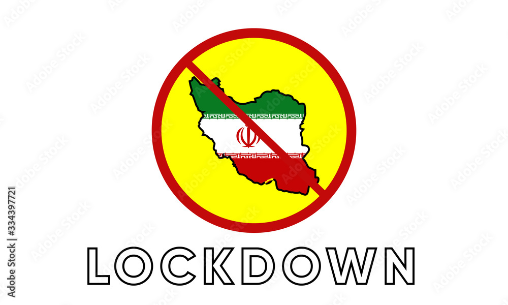 Illustration vector graphic of Sign caution of Iran Lockdown. Vector illustration of warning sign. Coronavirus outbreak. Warning sign of Prohibited from leaving the Iran country. vector EPS10. Illustration vector graphic of Sign caution of Iran Lockdown. Vector illustration of warning sign. Coronavirus outbreak. Warning sign of Prohibited from leaving the Iran country. vector EPS10.