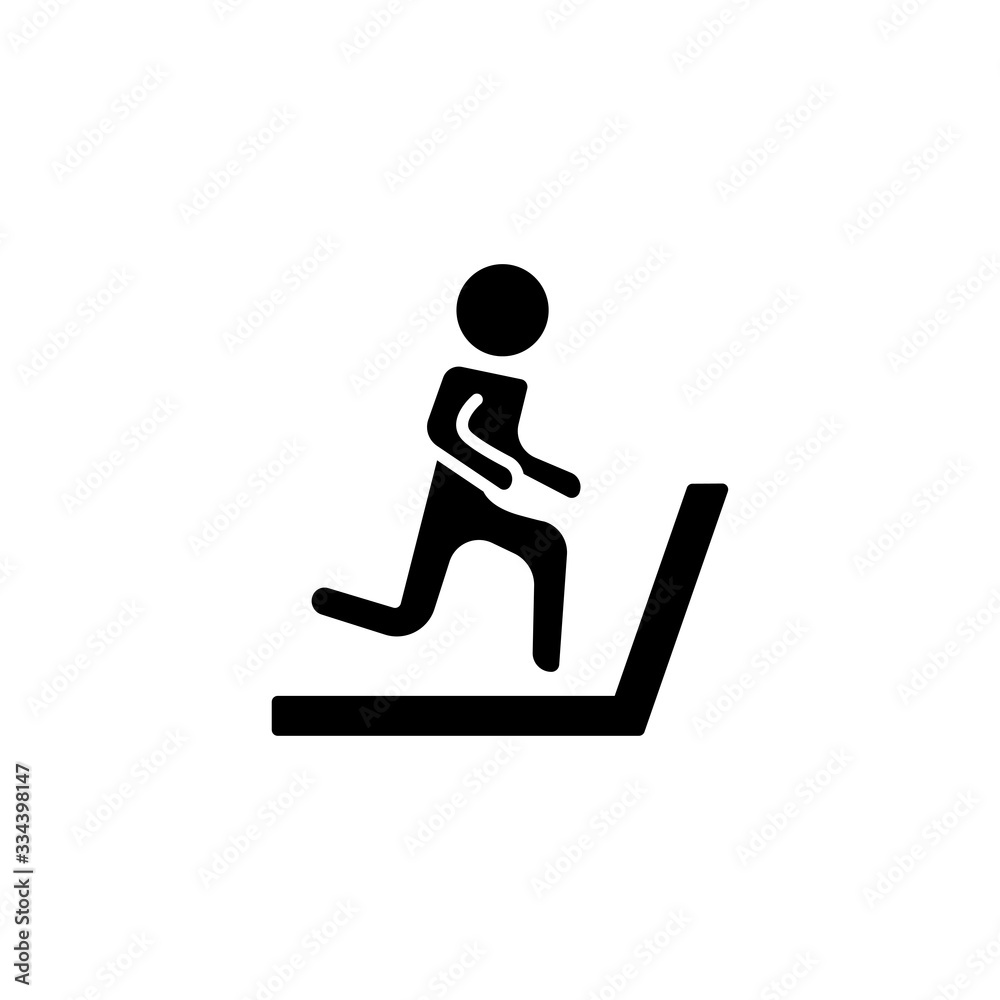 Running on machine icon. Cross trainer machine symbol. Icon of man on treadmill. Cardio, running machine, gym. Activity concept. Can be used for topics like sport, fitness, healthy lifestyle. Running on machine icon. Cross trainer machine symbol. Icon of man on treadmill. Cardio, running machine, gym. Activity concept. Can be used for topics like sport, fitness, healthy lifestyle.