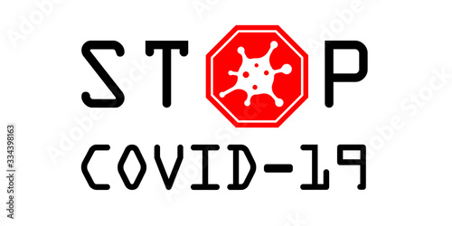 Coronavirus 2019-nCoV. Corona virus icon. Red sign isolated on white background. China pathogen respiratory infection. Design bacteria. Influenza pandemic Corona-virus prevention Vector illustration
