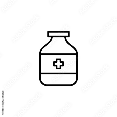 Jar of food icon. Tableta sign. Pill symbol. Trendy Flat style for graphic design, Web site, UI. EPS10. - Vector illustration