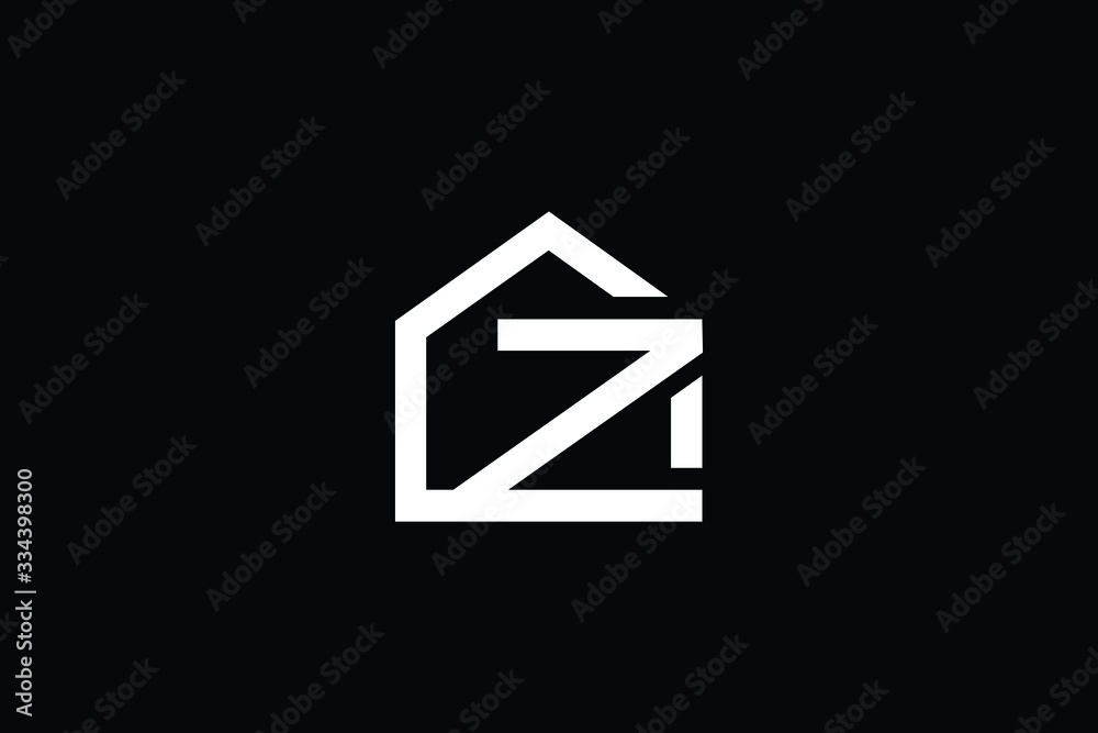 Logo design of Z in vector for construction, home, real estate, building, property. Minimal awesome trendy professional logo design template on black background. Logo design of Z in vector for construction, home, real estate, building, property. Minimal awesome trendy professional logo design template on black background.