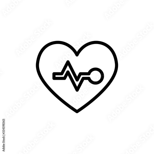 Heart Rate icon. Cardiogram Icon Vector. Heartbeat icon logo, illustration, vector sign symbol for design - Vector