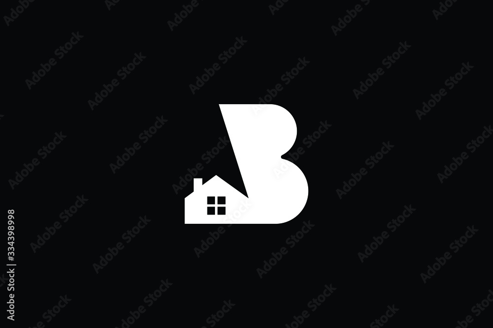 Logo design of B in vector for construction, home, real estate, building, property. Minimal awesome trendy professional logo design template on black background. Logo design of B in vector for construction, home, real estate, building, property. Minimal awesome trendy professional logo design template on black background.
