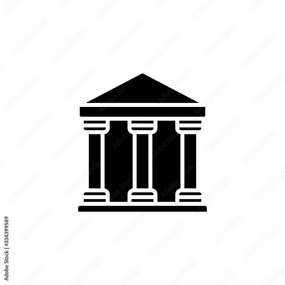 City hall icon. Bank icon. Courthouse, greek architecture, library, church, government. Columns and pillars. Trendy Flat style for graphic design, Web site, UI. EPS10.