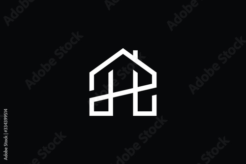 Logo design of Z ZH HZ in vector for construction, home, real estate, building, property. Minimal awesome trendy professional logo design template on black background.