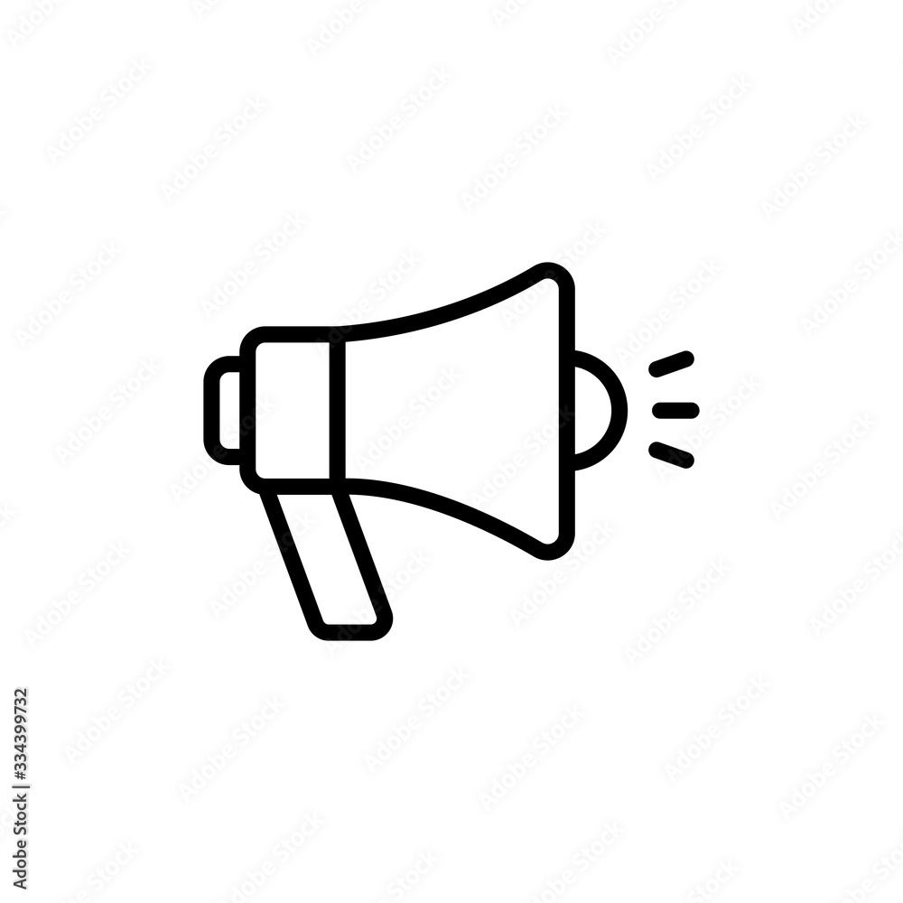 Megaphone icon. Megaphone Single Icon Graphic Design. Loudspeaker sign flat design style. Promotion Related symbol Isolated on White Background - Vector illustration. Megaphone icon. Megaphone Single Icon Graphic Design. Loudspeaker sign flat design style. Promotion Related symbol Isolated on White Background - Vector illustration.