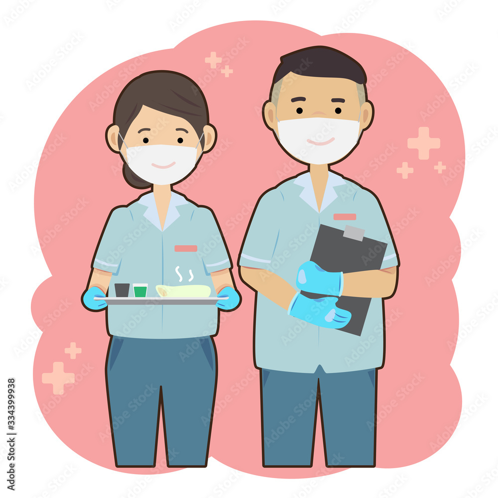 Vector of nursing care for patients Vector of nursing care for patients