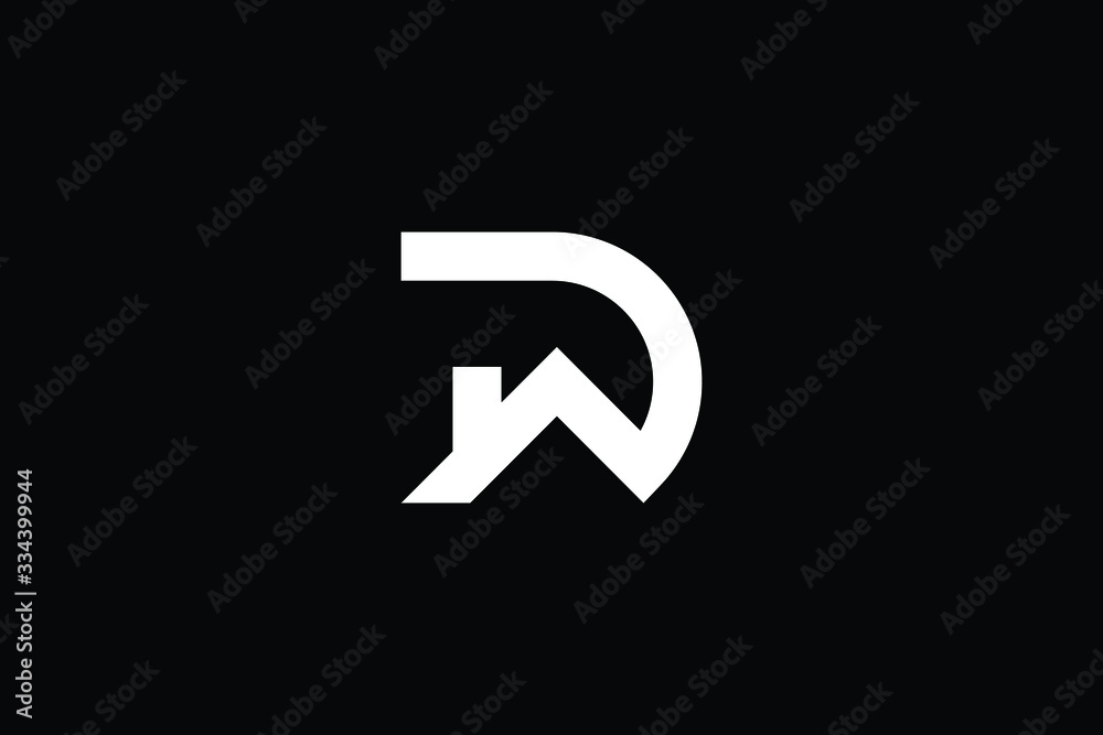 Logo design of D in vector for construction, home, real estate, building, property. Minimal awesome trendy professional logo design template on black background. - obrazy, fototapety, plakaty 