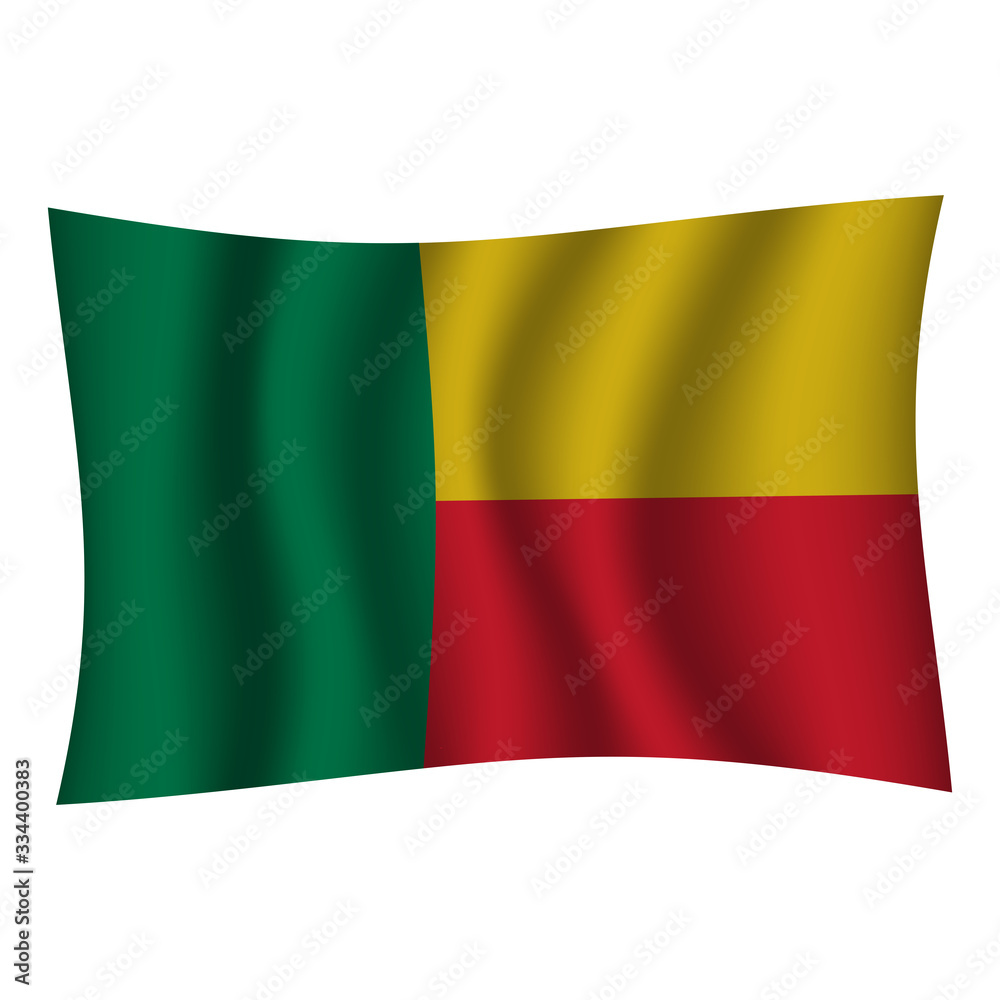 Benin flag background with cloth texture. Benin Flag vector illustration eps10. - Vector Benin flag background with cloth texture. Benin Flag vector illustration eps10. - Vector