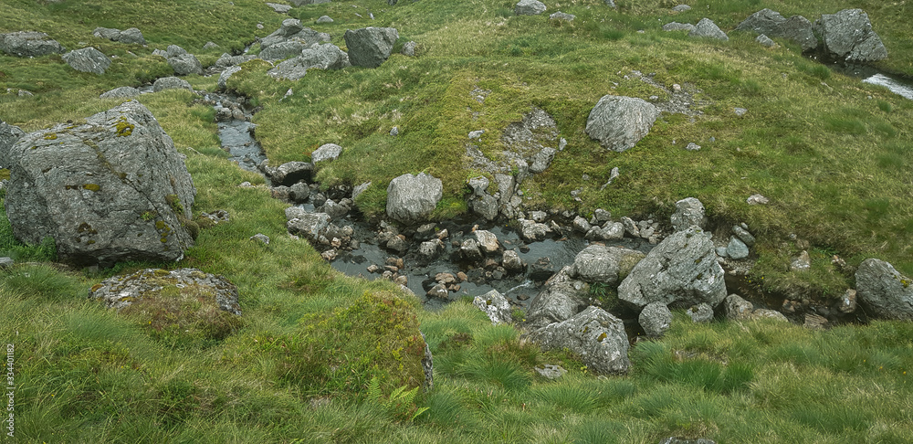 stream on The Cobbler over Allt a'Bhalachain, Scotland, Scottish mountain stream on The Cobbler over Allt a'Bhalachain, Scotland, Scottish mountain