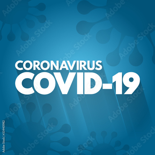 Coronavirus Covid-19 text, medical concept background