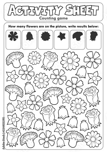 Activity sheet counting game 2