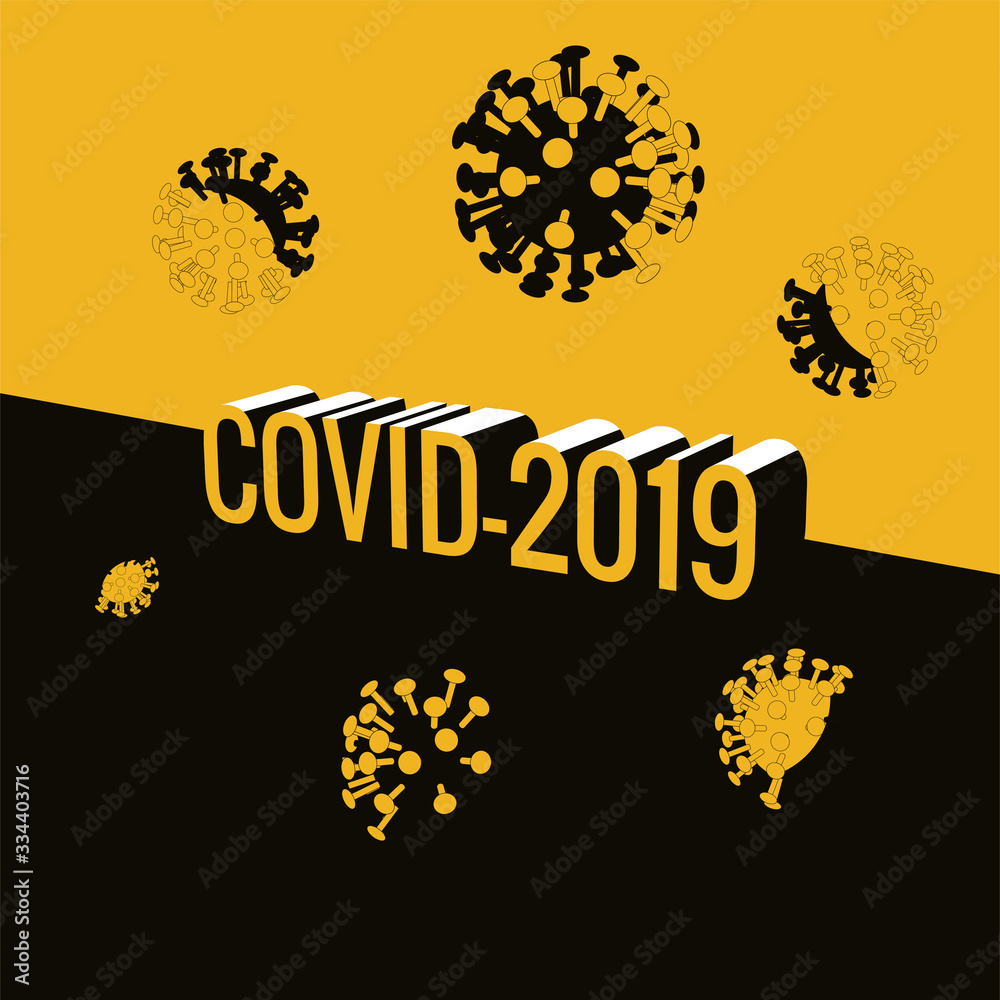 Covid-2019 3d isometry text