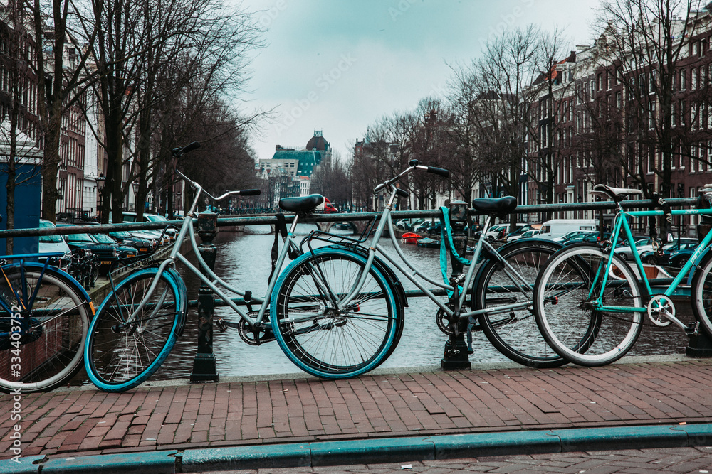 Bikes on Amsterdam Canal Bridge