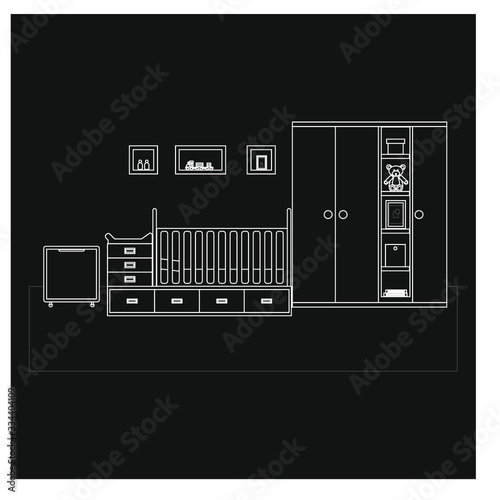 baby room on white background