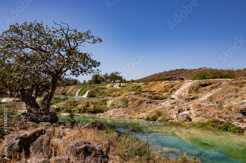 River Waterfall and pond in Wadi Darbat near Salalah