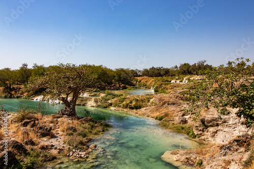 River Waterfall and pond in Wadi Darbat near Salalah photo