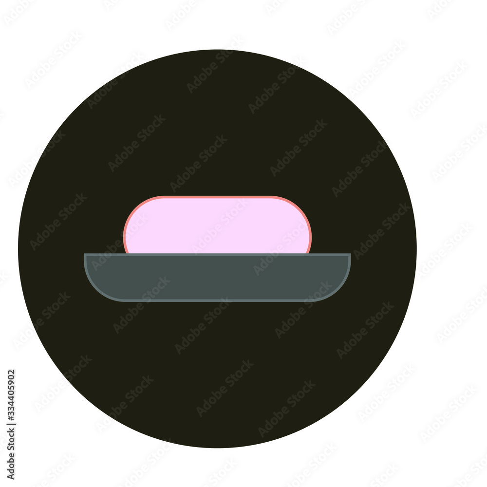 bath soap tablet on white background