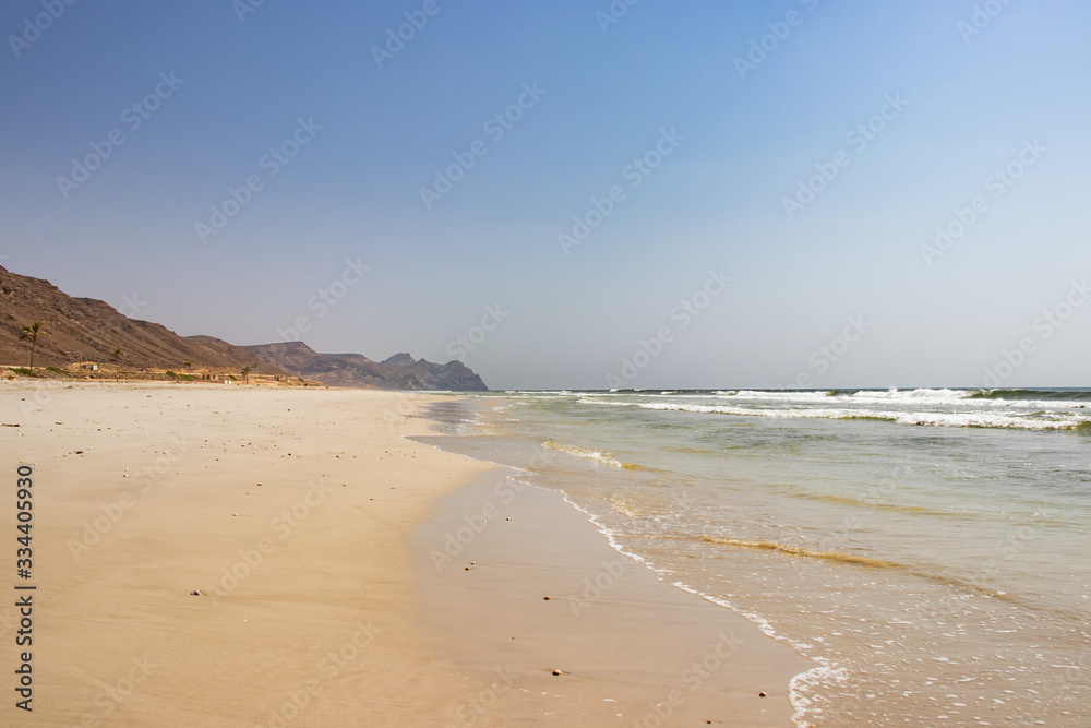View of Mughsail beach near salalah in Oman