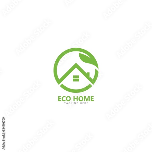Eco friendly home logo vector icon illustration