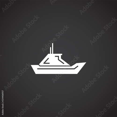 Ship related icon on background for graphic and web design. Creative illustration concept symbol for web or mobile app