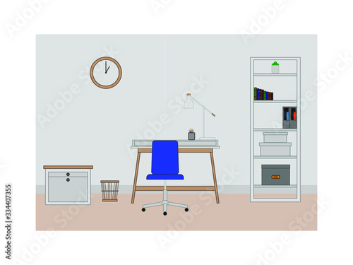 home office on white background