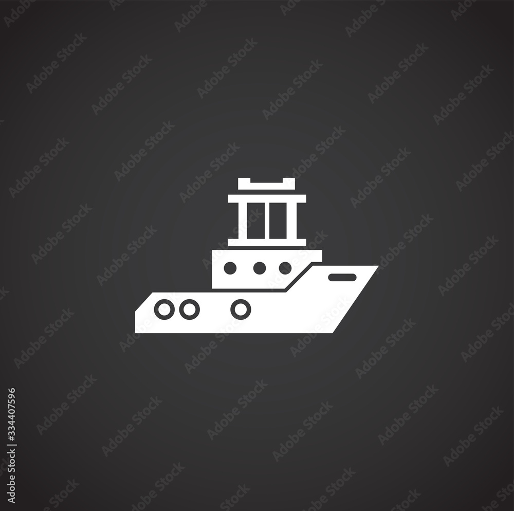 Ship related icon on background for graphic and web design. Creative illustration concept symbol for web or mobile app