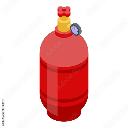 Gas balloon cylinder icon. Isometric of gas balloon cylinder vector icon for web design isolated on white background