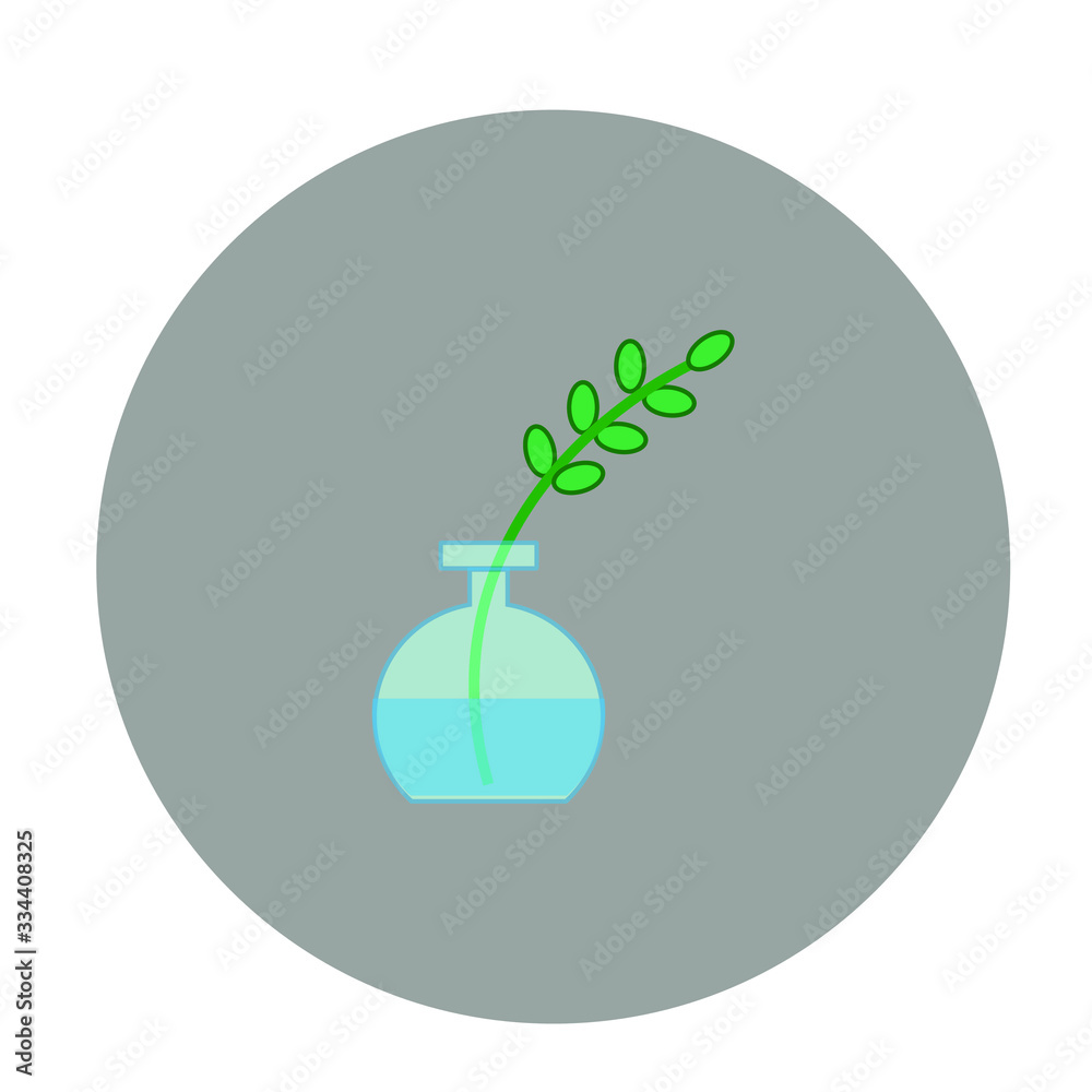 vase with twig on white background vase with twig on white background
