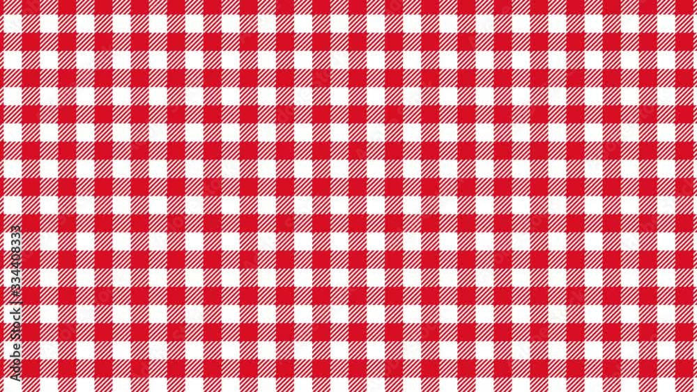 Gingham check pattern of red. Seamless loop.
