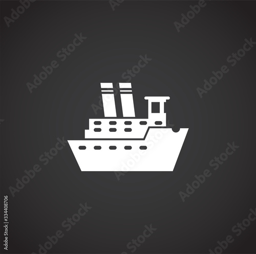 Ship related icon on background for graphic and web design. Creative illustration concept symbol for web or mobile app