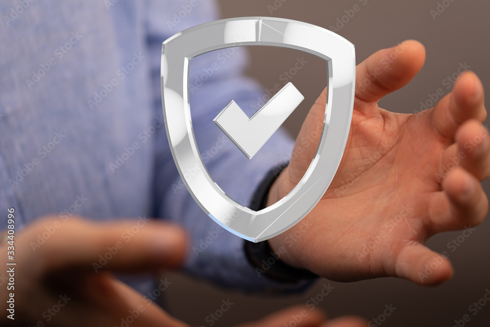 shield protection concept holding in hand digital shield protection concept holding in hand digital
