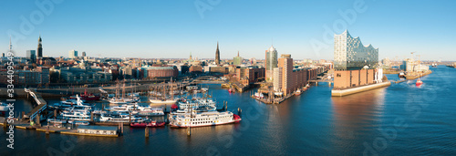 Port of Hamburg city panorama photo
