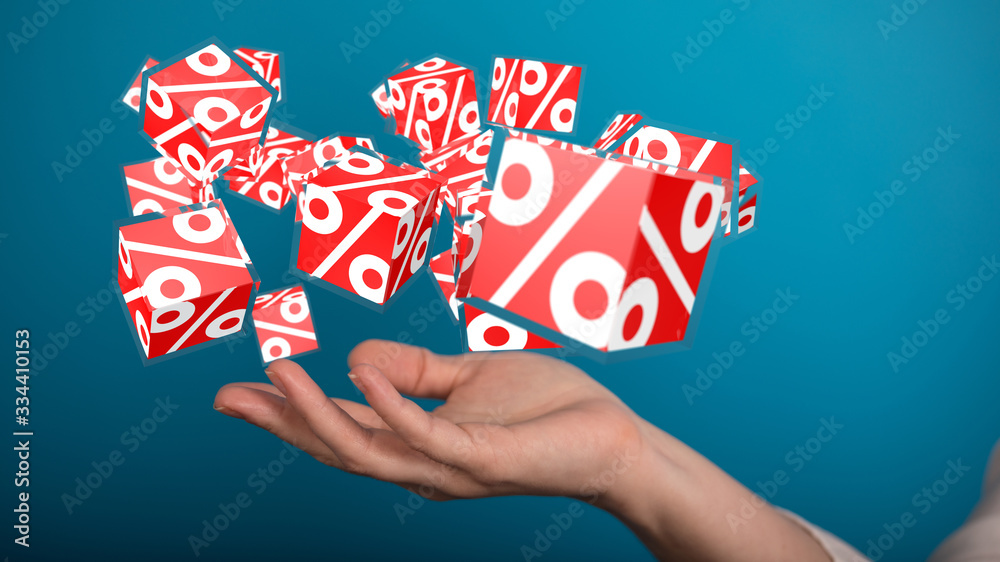 Discount and commission concept 3d Discount and commission concept 3d