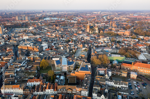 The old city center of Den Bosch seen from above