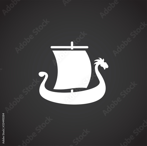 Ship related icon on background for graphic and web design. Creative illustration concept symbol for web or mobile app