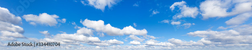 Sky with cloud on a sunny day. Panoramic fluffy cloud in the blue sky. 