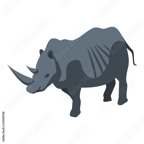 Zoo rhinoceros icon. Isometric of zoo rhinoceros vector icon for web design isolated on white background © ylivdesign