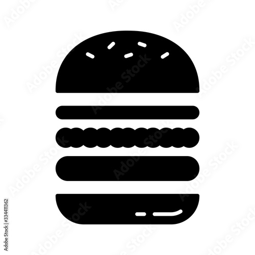 Cutout silhouette Separate layered hamburger. Outline icon of sandwich with layers of bun, stuffing. Black white illustration of meat or vegan food. Flat isolated vector. Make your own burger in cafe