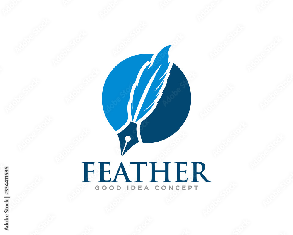Feather Logo Icon Design Vector