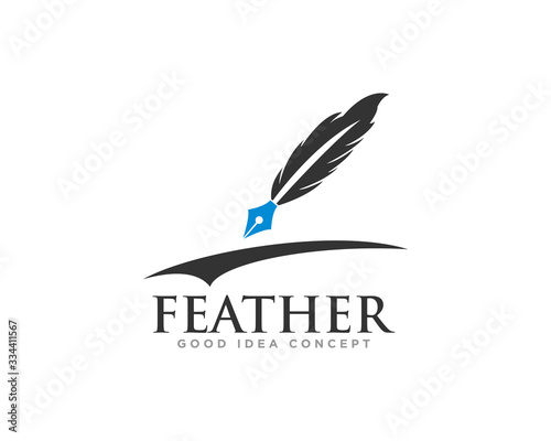 Feather Logo Icon Design Vector
