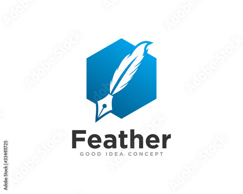 Feather Logo Icon Design Vector