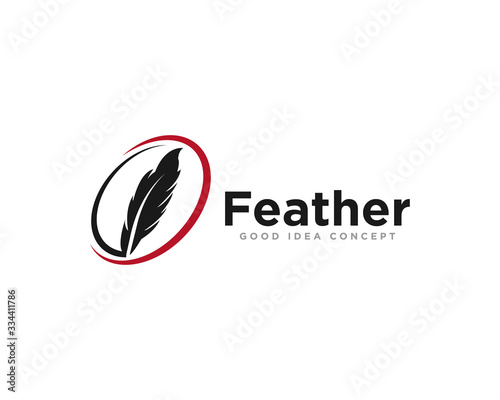 Feather Logo Icon Design Vector